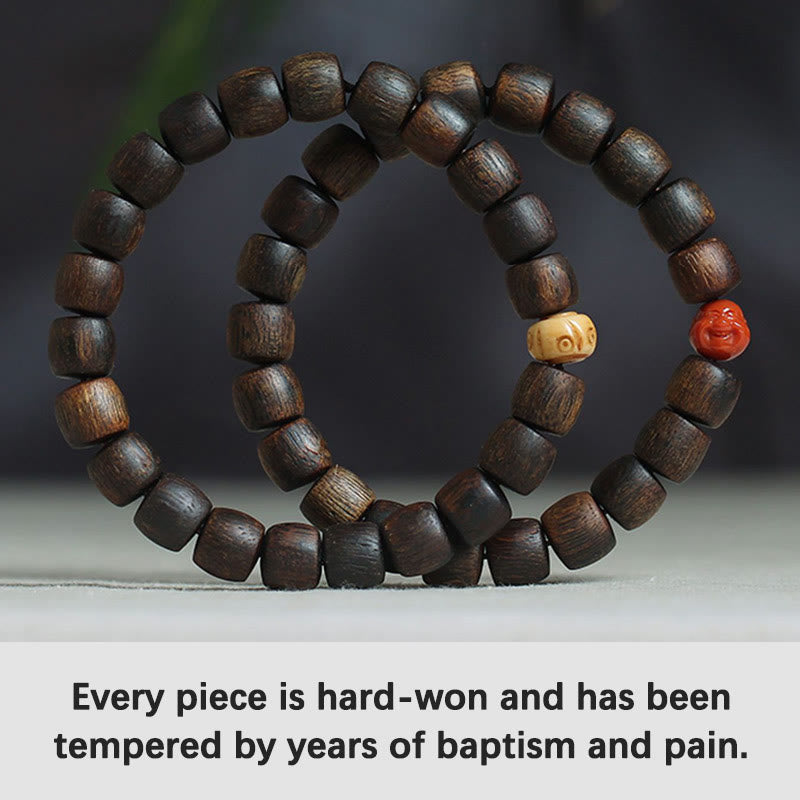 Bai Qinan Agarwood Meditation Bracelet for Strength 17cm