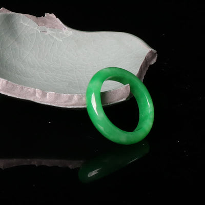 Bague d'abondance unisexe en jade pour la chance et la prospérité