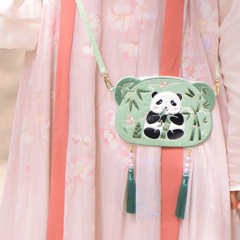 Cute Animal Hanfu Bag Embroidery | Lucky Panda Cat Shoulder Bag
