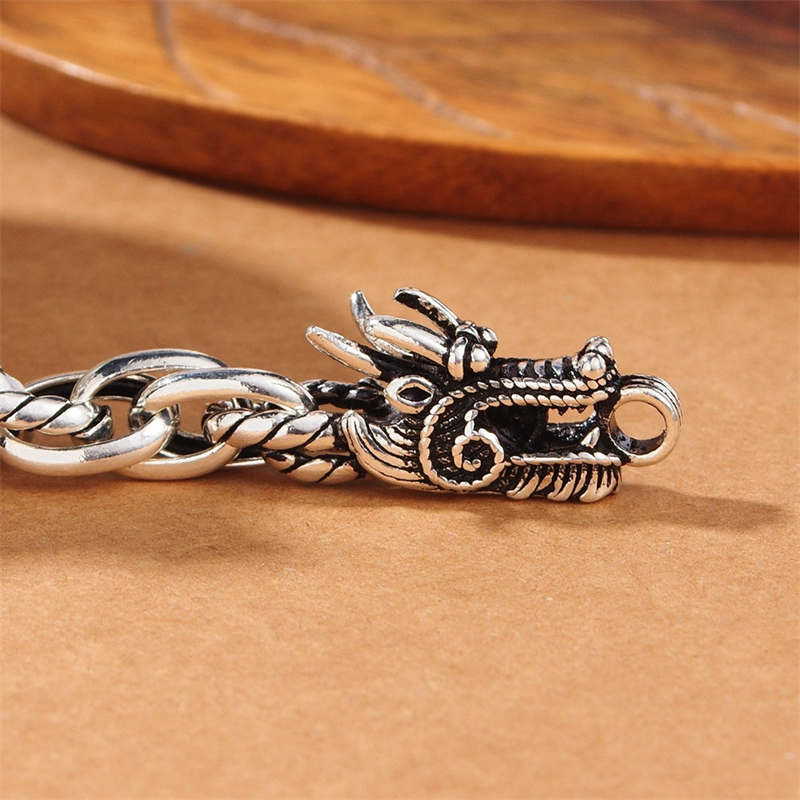 Bracelet de protection dragon en argent sterling 925