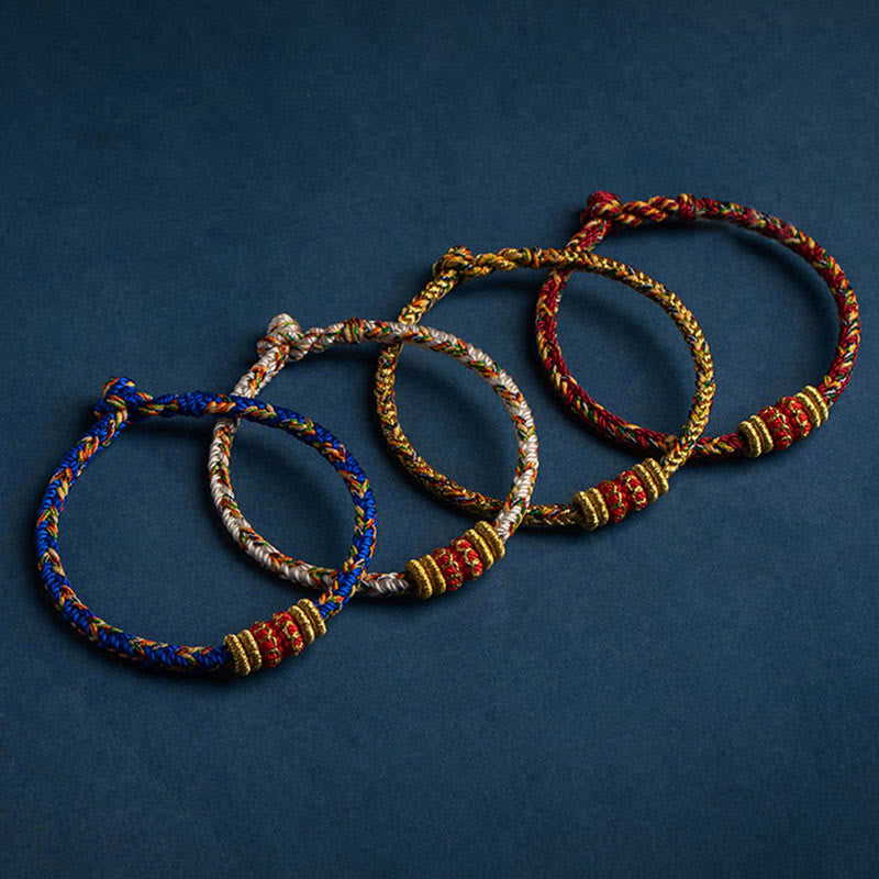 Bracelet en fil rouge fait main avec signe du zodiaque chinois pour la chance et la force