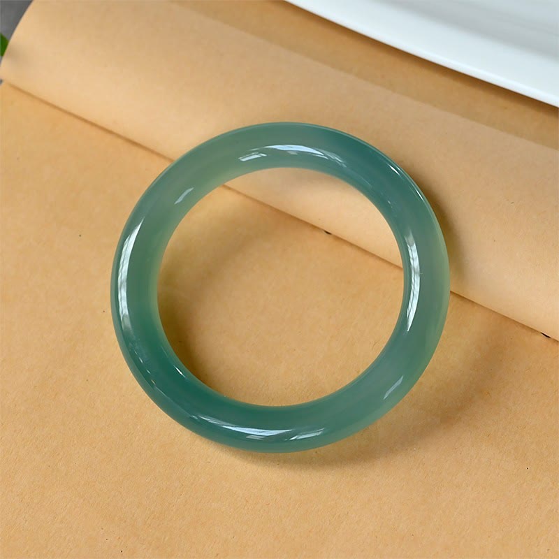 Bracelet jonc en calcédoine verte de 9 mm