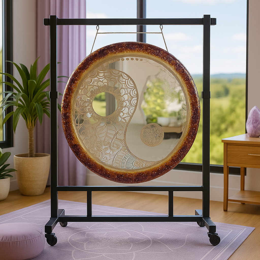 Instrument de Gong de méditation floral Yin Yang de 70 cm