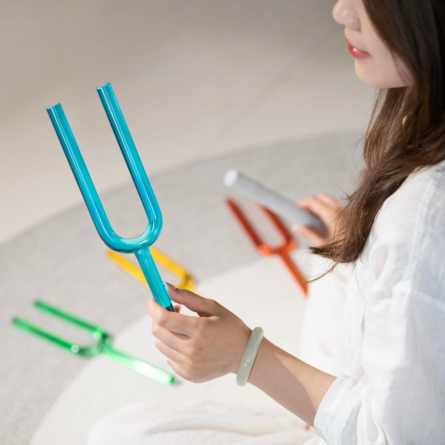 Ensemble de diapasons en cristal avec boîte - Ensemble de 8 chakras