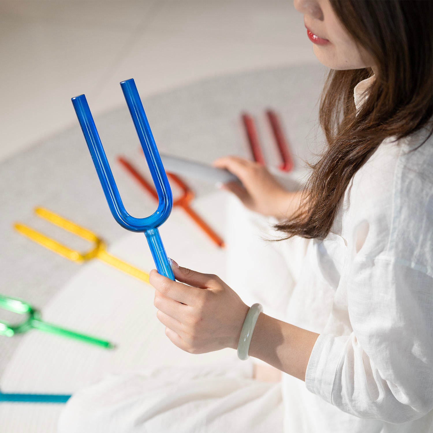 Ensemble de diapasons en cristal avec boîte - Ensemble de 8 chakras