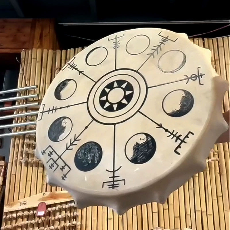 Tambour à cadre chamanique Yakut fait main de 22,5 pouces