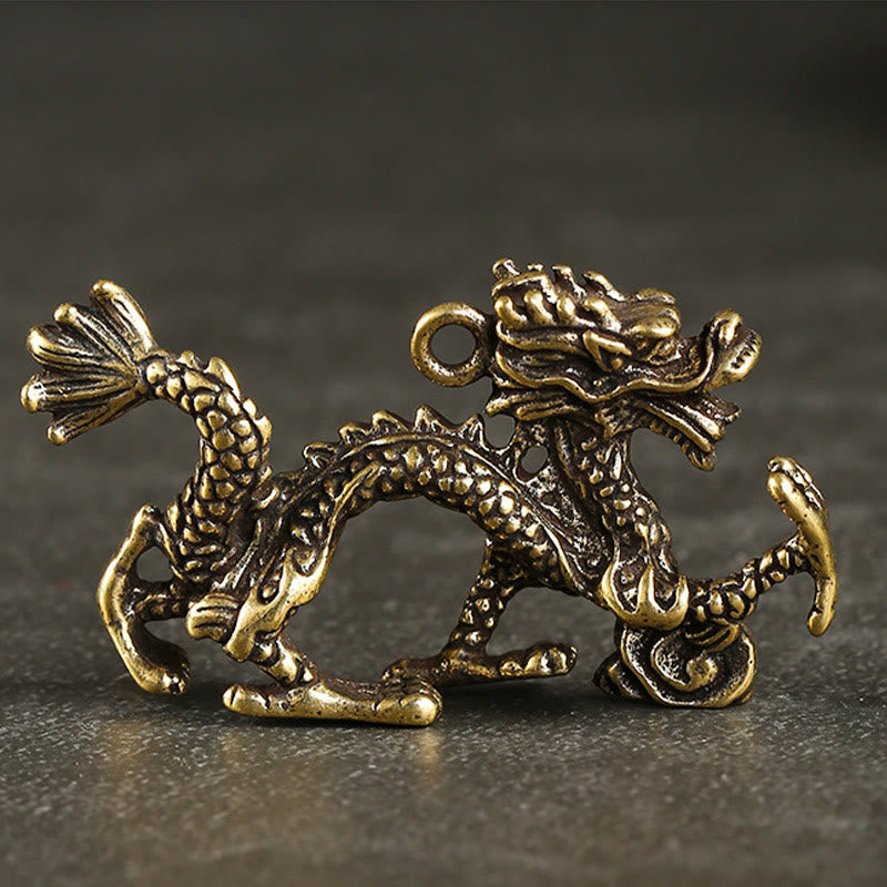 Mini dragon en laiton décoratif pour la maison | Chance et protection