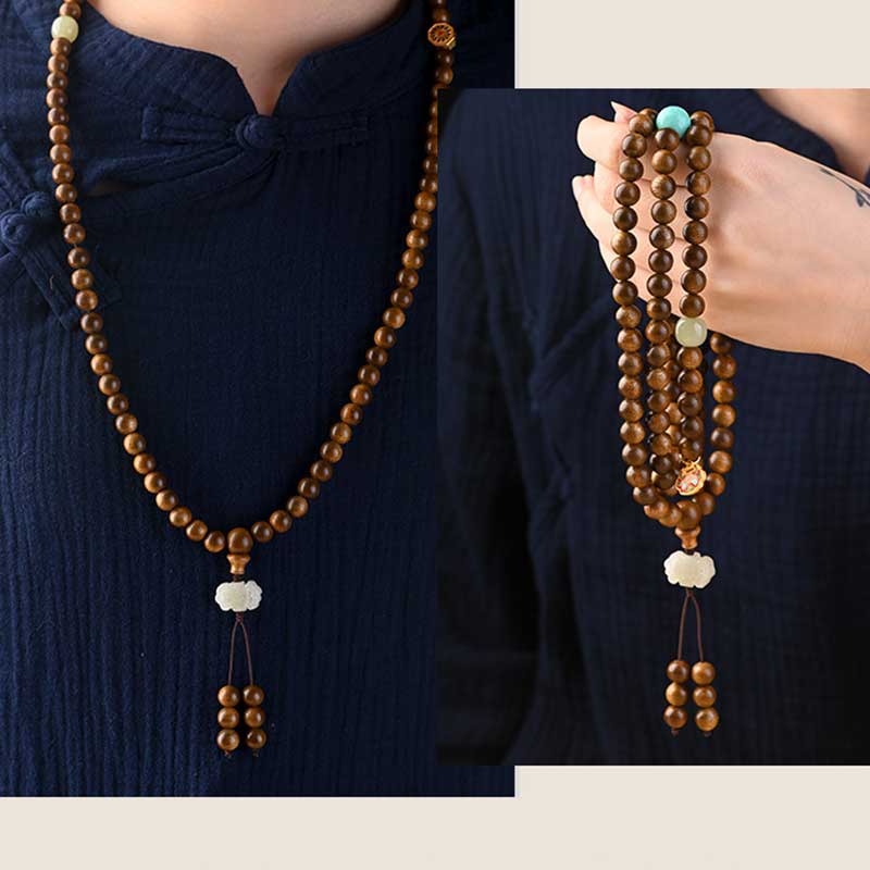 Bracelet Mala Protection Calme en Bois de Rose 6 mm