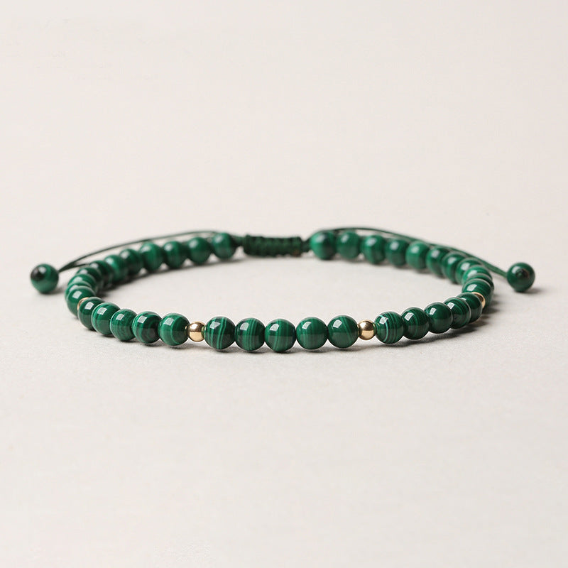 Bracelet en malachite de 4 mm pour l'anxiété et le calme