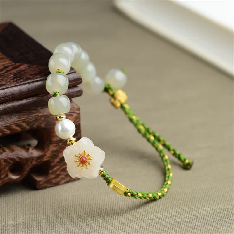 Bracelet porte-bonheur en jade Hetian | Argent 925 unisexe