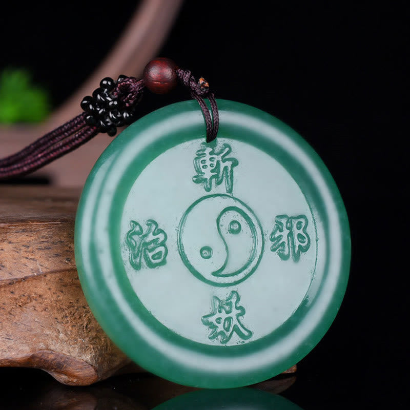 Collier d'équilibre Yin Yang en aventurine verte pour la chance
