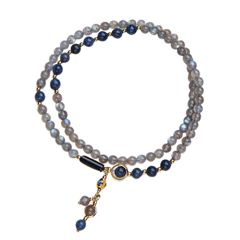 Bracelet de guérison calme en pierre de lune et lazurite pour une énergie positive