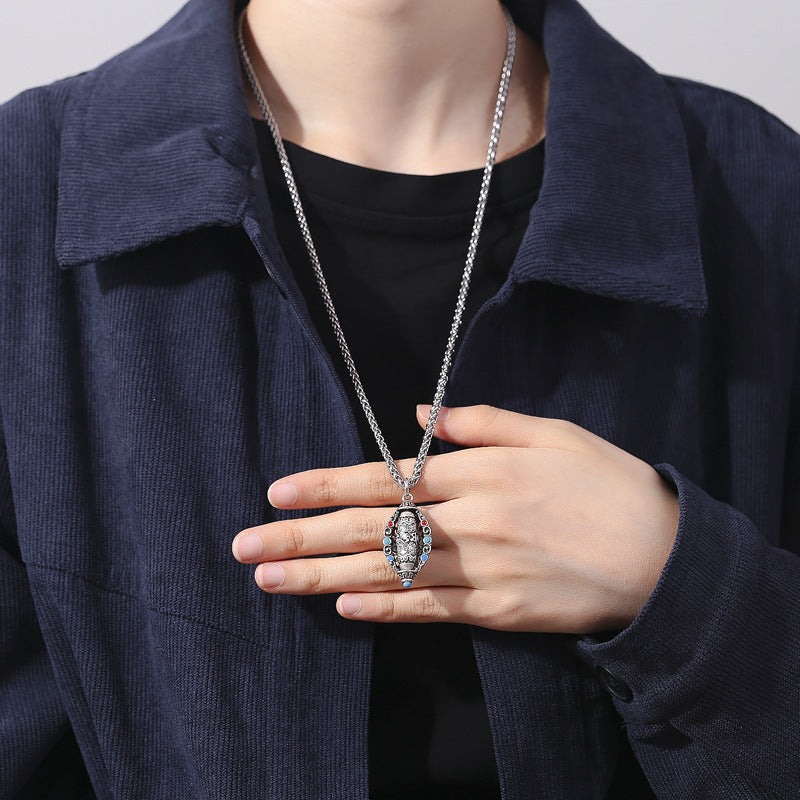 Collier pendentif rotatif Om Mani Padme Hum | Pureté