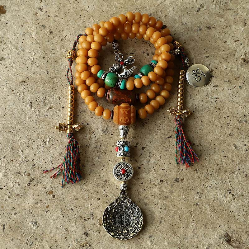 9mm Bodhi Seed 108 Beads Mala Bracelet for Wealth