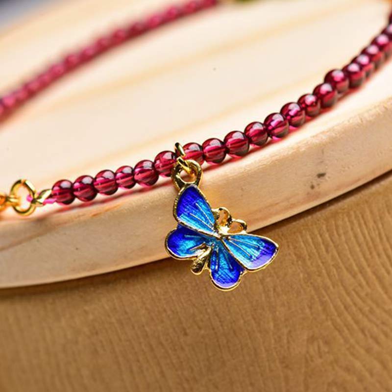 Bracelet de cheville de protection en tourmaline grenat pour l'équilibre
