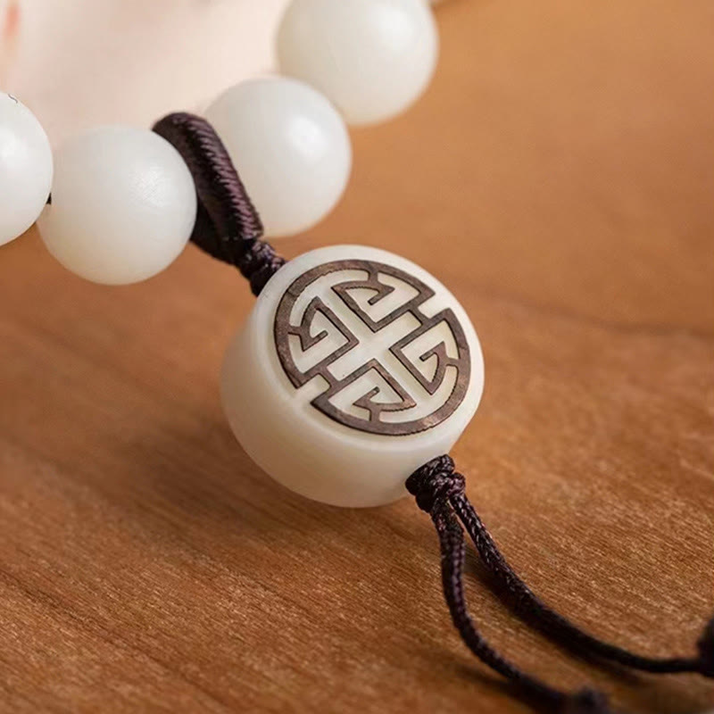 Bracelet spirituel apaisant en bois de santal vert et graines de Bodhi