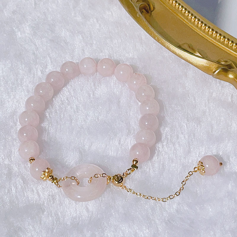 Bracelet d'amour avec boucle de paix en cristal rose pour la tranquillité intérieure