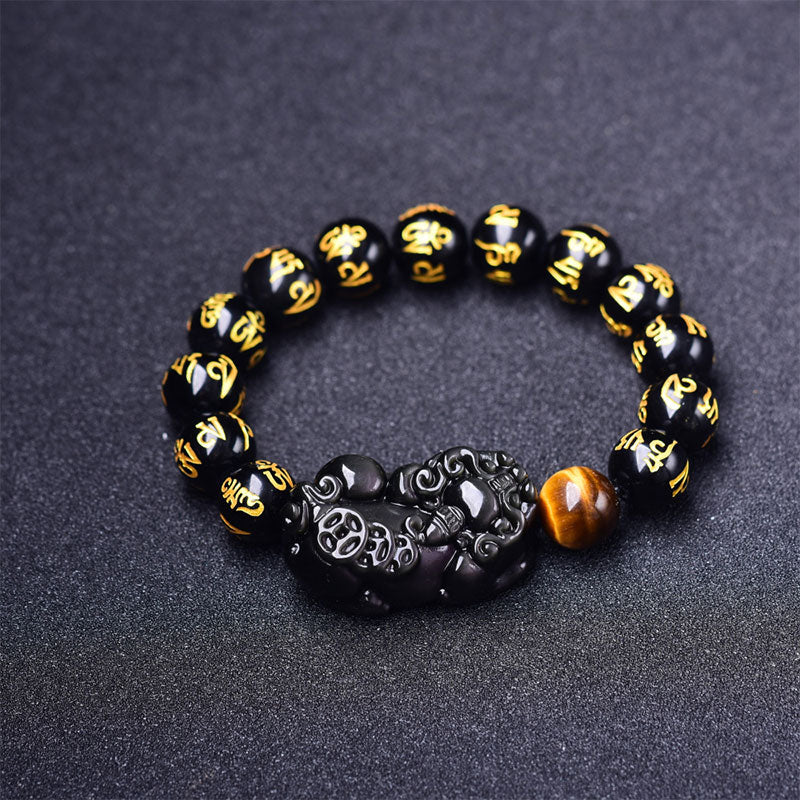 10mm Obsidian Pixiu Wealth Bracelet for Prosperity