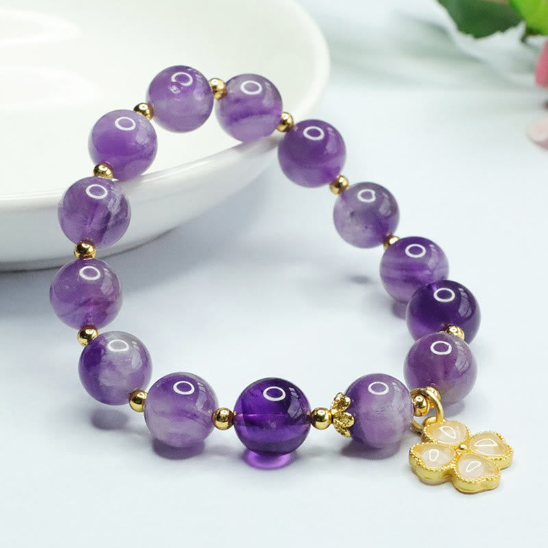 Bracelet à breloques Paix intérieure en améthyste de 10 mm
