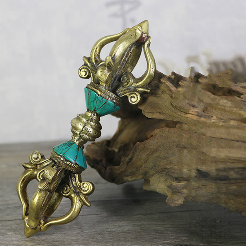 Vajra Dorje tibétain à cinq griffes en cuivre fabriqué à la main pour l'illumination