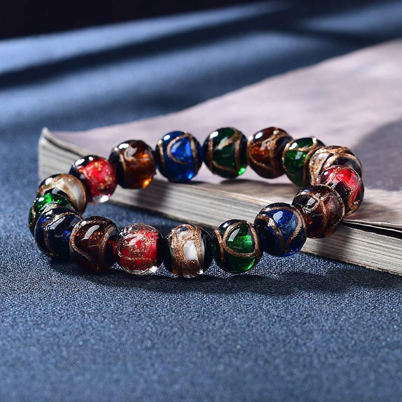 Liuli Glass Bead Spiritual Bracelet for Luck and Protection
