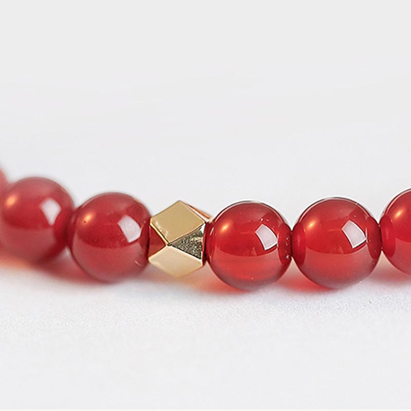 Bracelet de confiance en agate rouge naturelle avec breloque trèfle à quatre feuilles et étoile