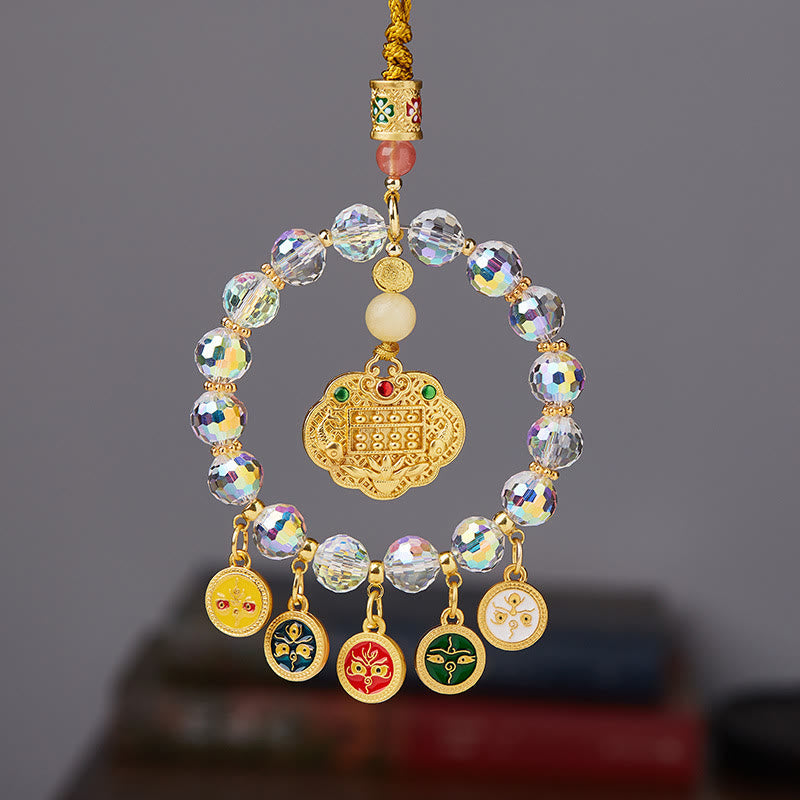 Lucky Koi Fish Five God Of Wealth Prosperity Hanging Decoration
