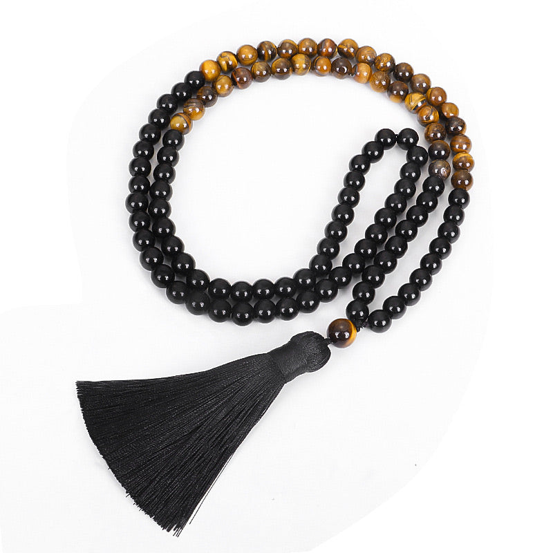 Ensemble mala de protection en onyx noir et œil de tigre