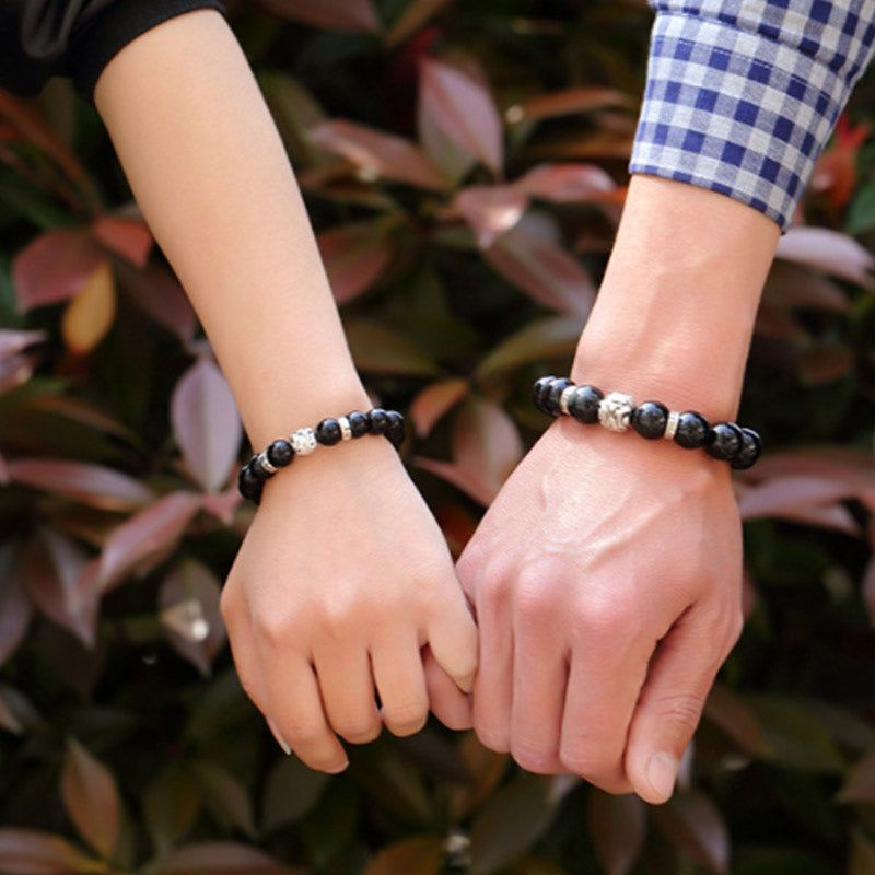 Bracelet Feng Shui Pi Xiu en obsidienne arc-en-ciel de 12 mm