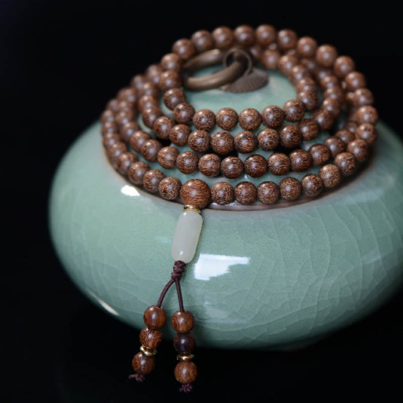 8mm Rosewood Jade Calm Mala Bracelet for Prosperity