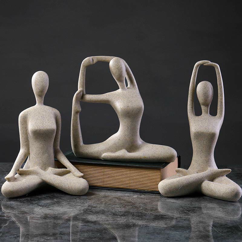 Statue de Bouddha en résine abstraite en méditation de yoga
