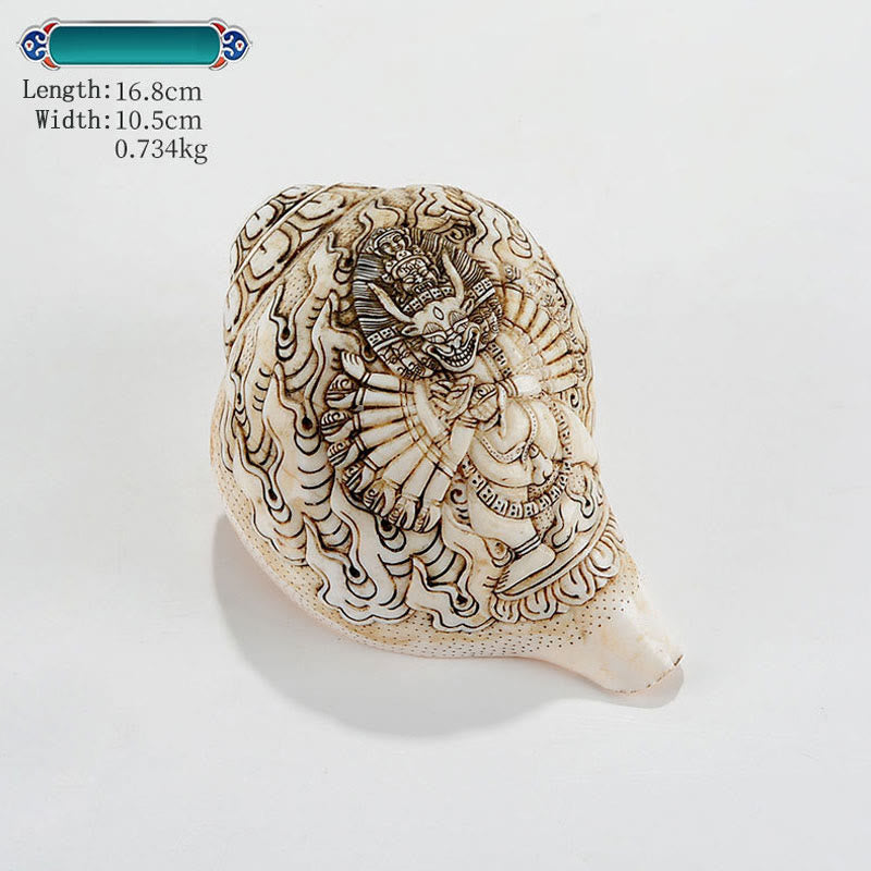 Tibetan Handmade Engraved Shankha Conch Shell Decoration
