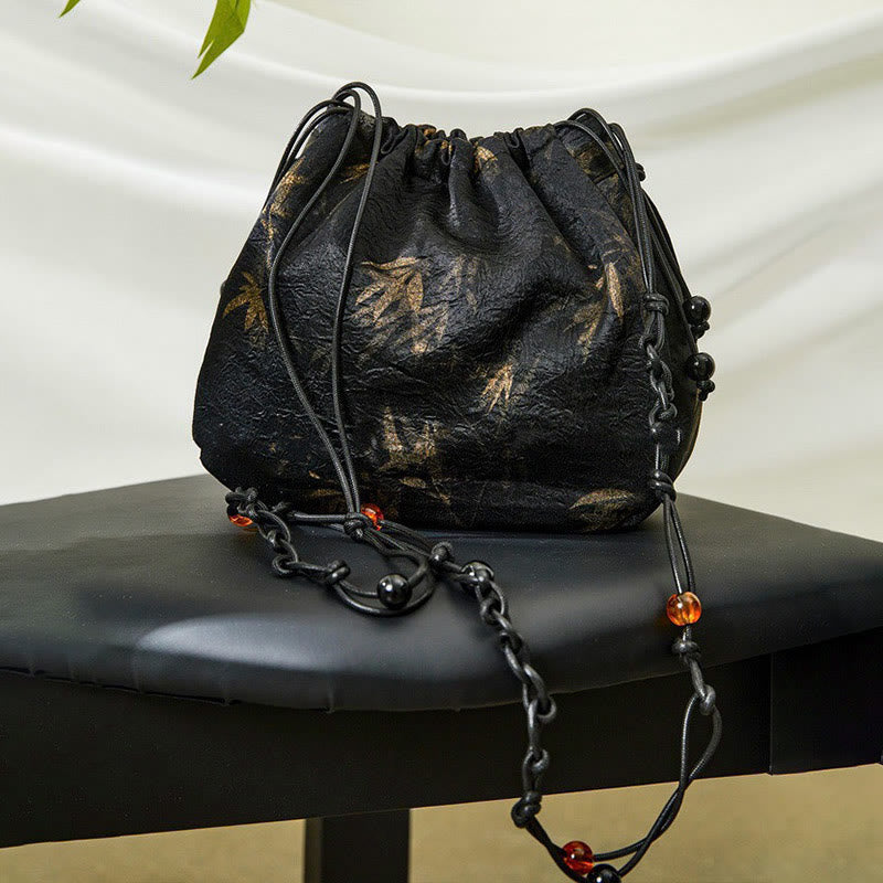 Sac de yoga en acétate à motif feuilles de bambou | Léger et écologique