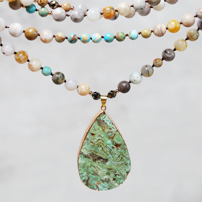 33.5 Inch Picasso Jasper Healing Necklace | Agate Jewelry