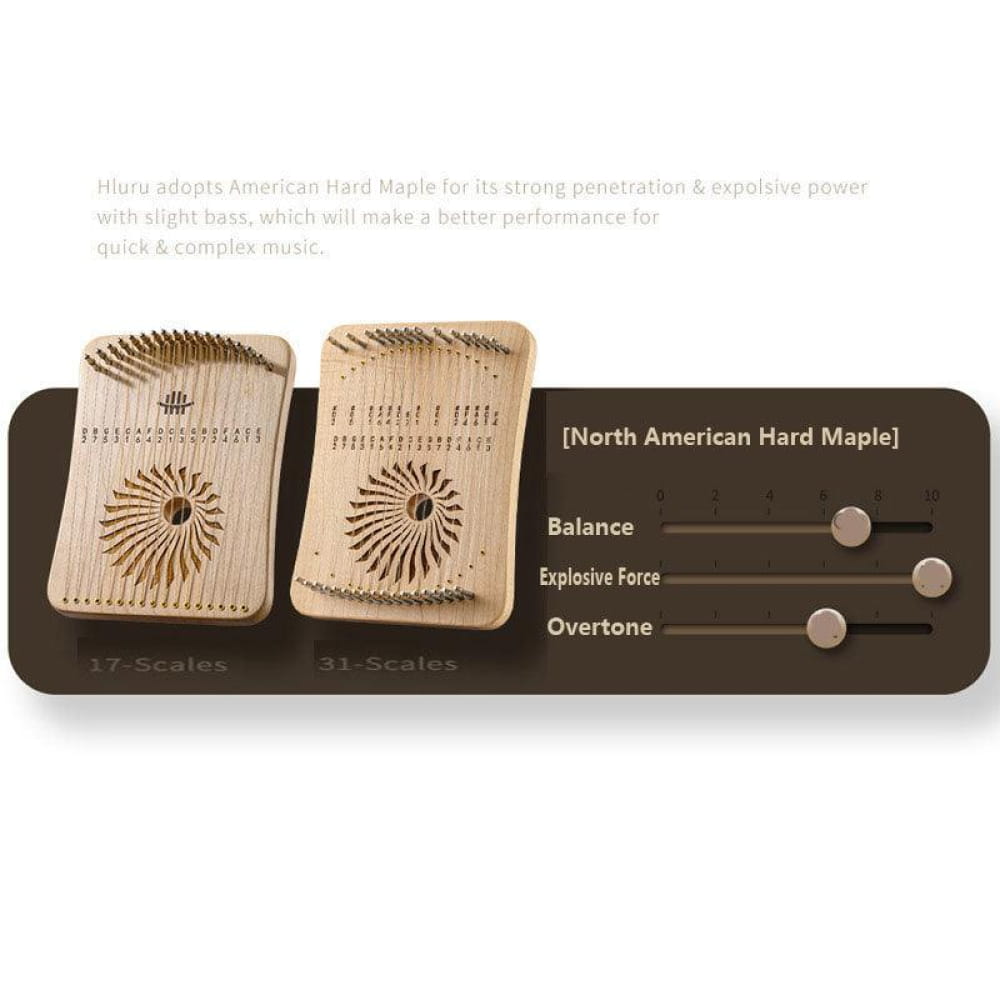 Adjustable 17/31-String Lyre Harp in C Tone with kalimba tines and sound control panel