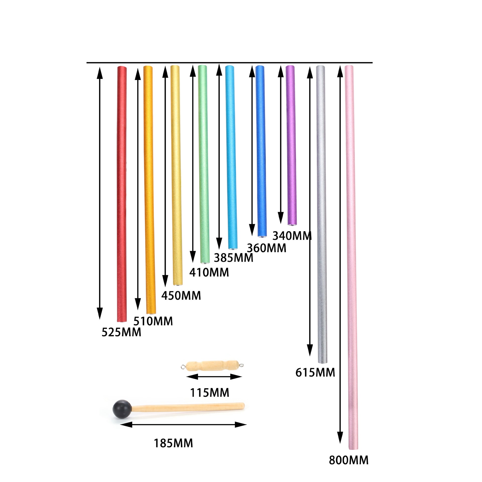 Carillon à vent Solfeggio réglable à 9 tons pour la relaxation
