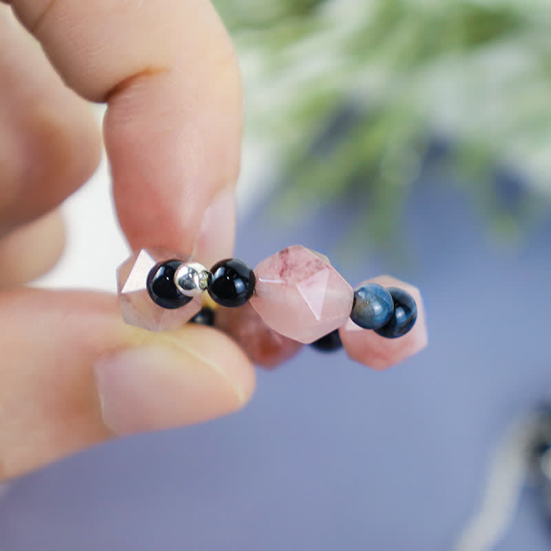 Bague de chance d'équilibre réglable en agate Yin Yang