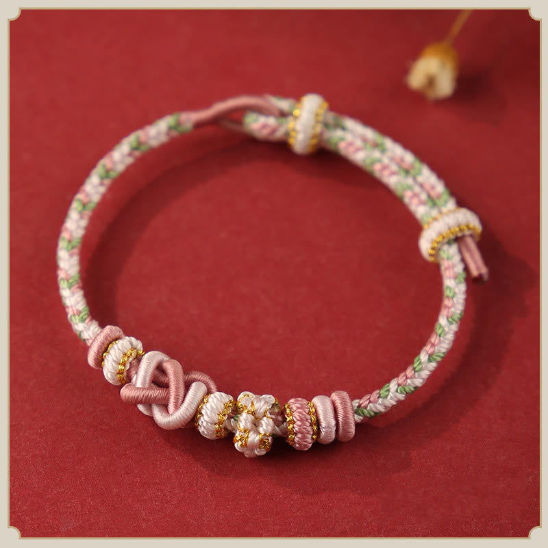 Bracelet réglable avec nœud de paix coloré pour la protection et la chance