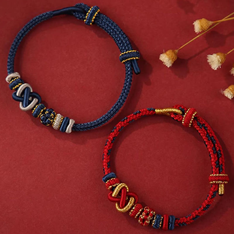 Bracelet réglable avec nœud de paix coloré pour la protection et la chance