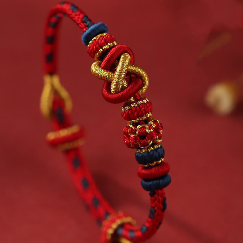 Bracelet réglable avec nœud de paix coloré pour la protection et la chance