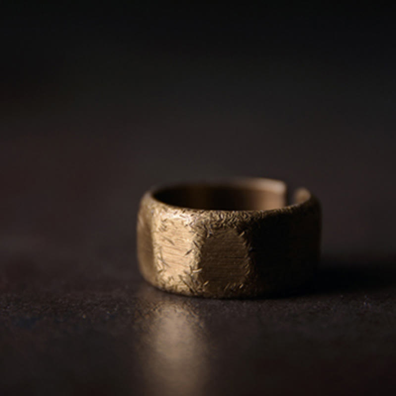Bague de richesse ajustable en cuivre et laiton | Guérison spirituelle et chance
