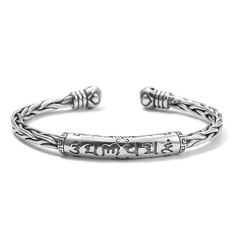 Bracelet manchette réglable en cuivre Om Mani Padme Hum Focus