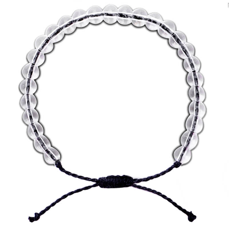 Bracelet spirituel réglable en perles de verre faites à la main
