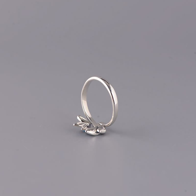 Bague Lotus ajustable en argent sterling 925 pour un nouveau départ