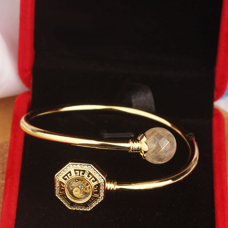 Bracelet réglable en quartz rutile « Moulin à vent »