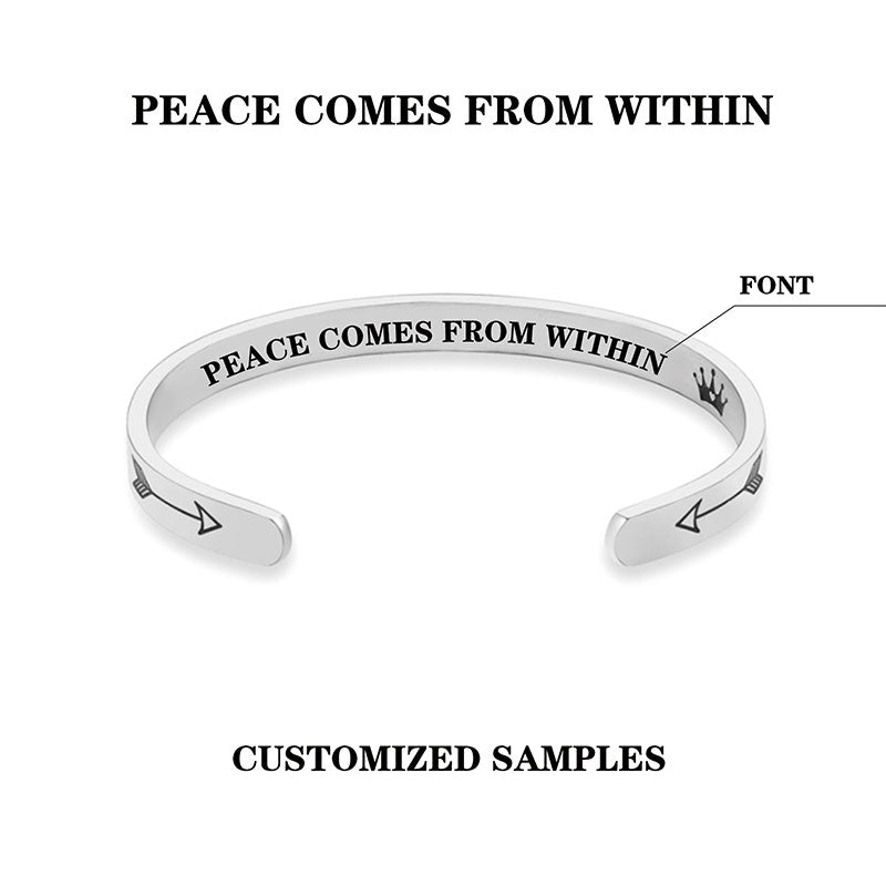 Bracelet réglable en acier inoxydable avec gravure personnalisée