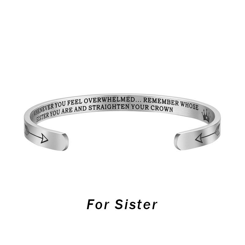 Bracelet réglable en acier inoxydable avec gravure personnalisée
