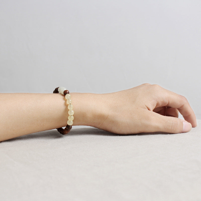 Bracelet Mala Chance Abondance en Jade et Bois de Santal 8 mm