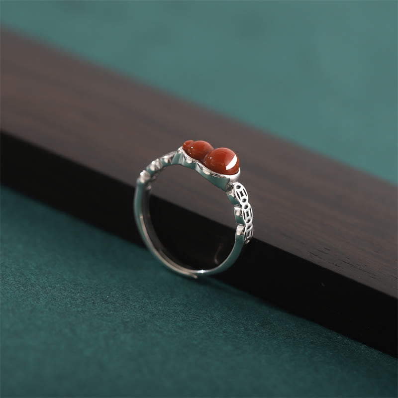 Bague en argent sterling 925 avec agate rouge pour l'acceptation de soi