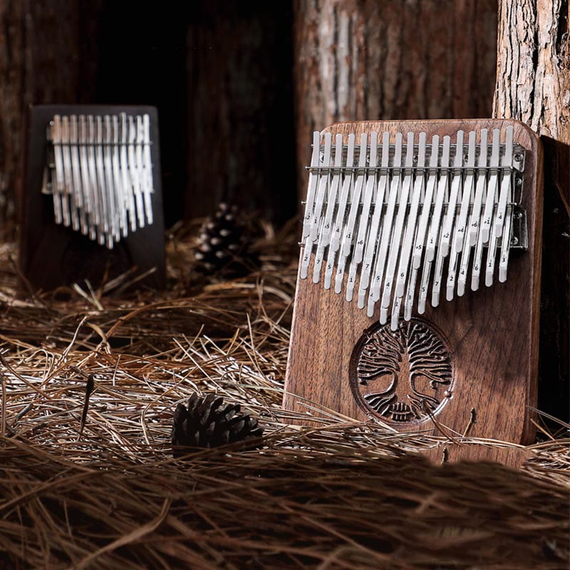 Piano à pouce Kalimba 34 touches avec motif arbre de vie